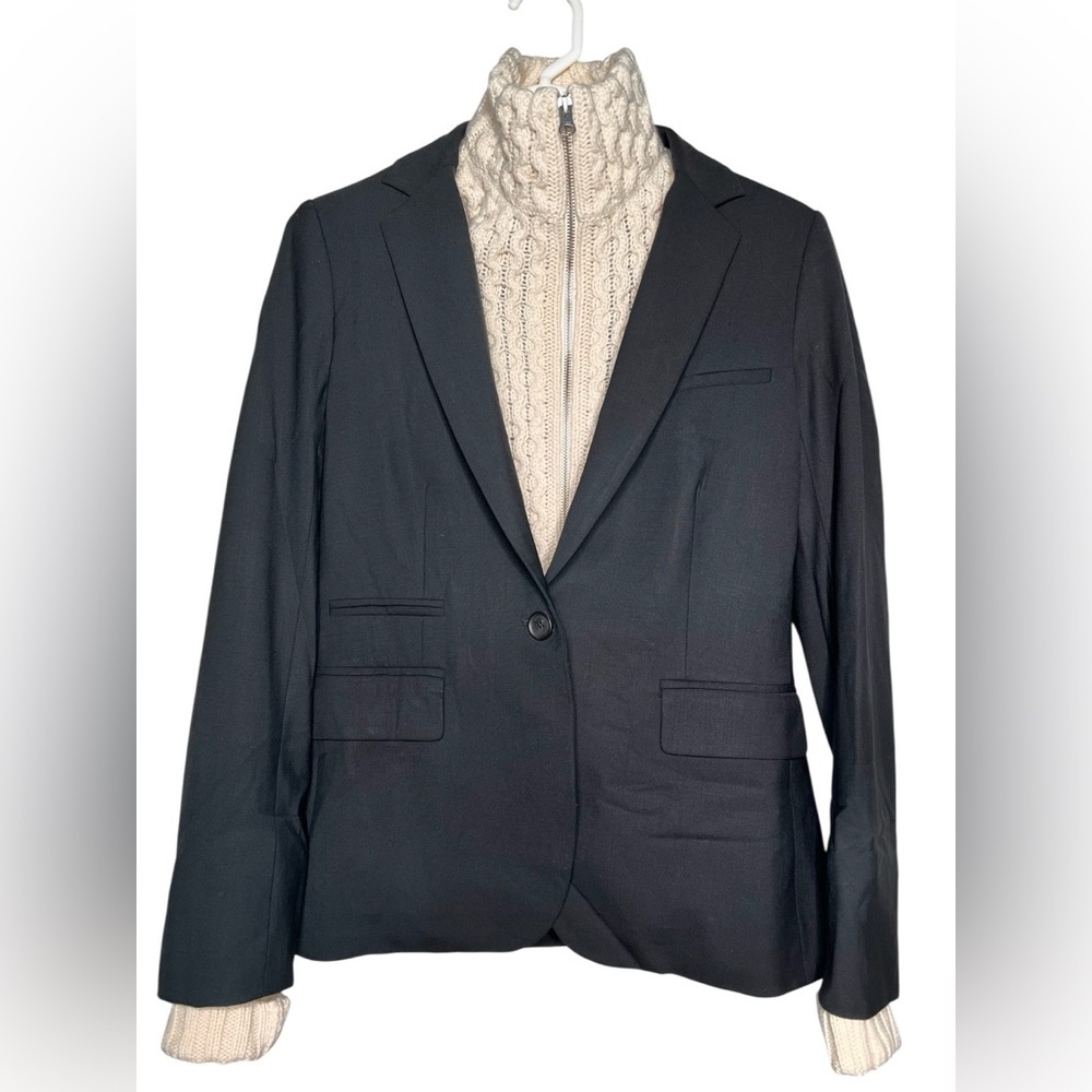 NWOT Veronica Beard Scuba Classic Blazer W Dickey Insert And Cuffs Size 4 - Picture 4 of 12